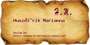 Huszárik Marianna névjegykártya